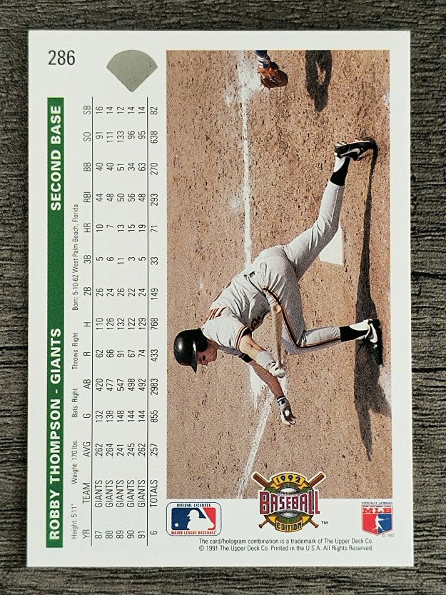 1992 Upper Deck #286 Robby Thompson