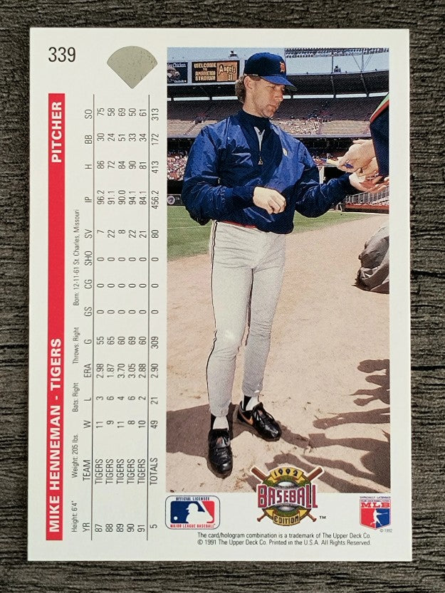 1992 Upper Deck #339 Mike Henneman