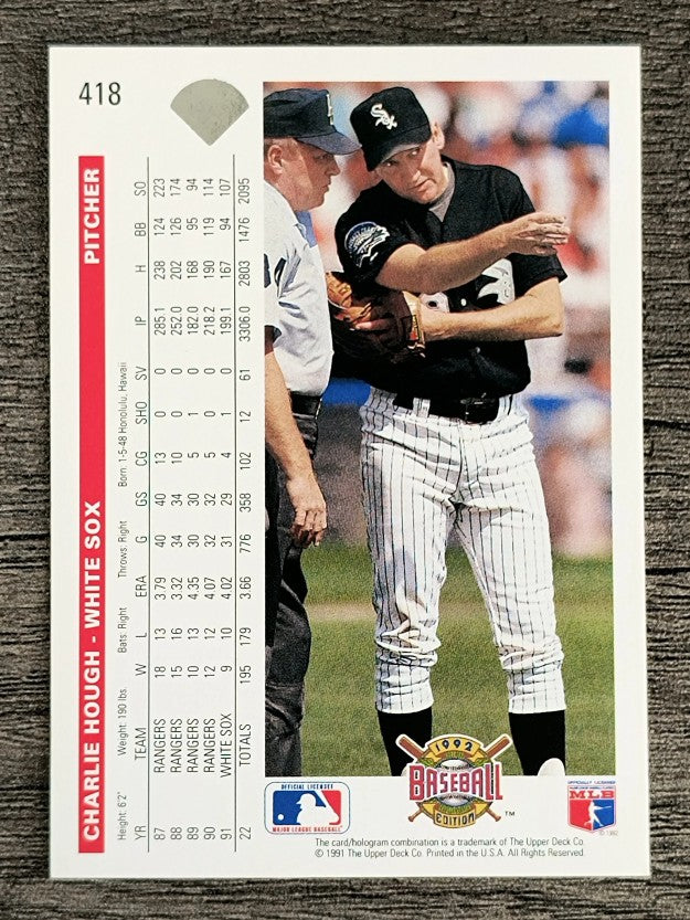 1992 Upper Deck #418 Charlie Hough