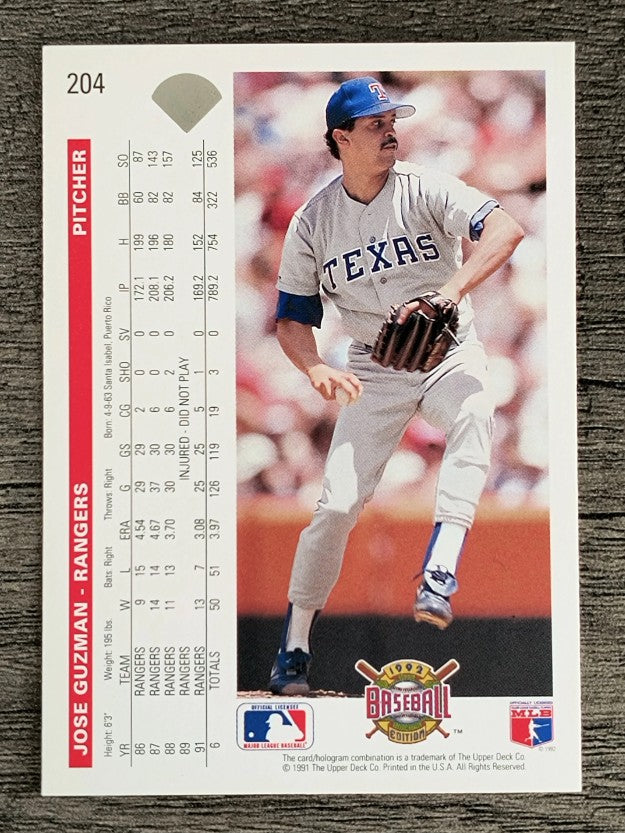 1992 Upper Deck #204 Jose Guzman