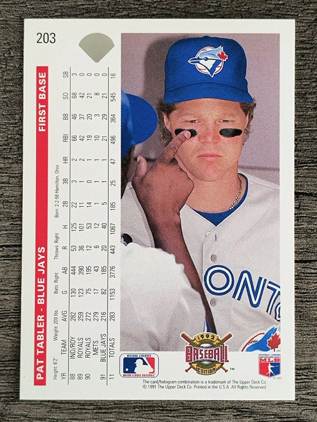 1992 Upper Deck #203 Pat Tabler