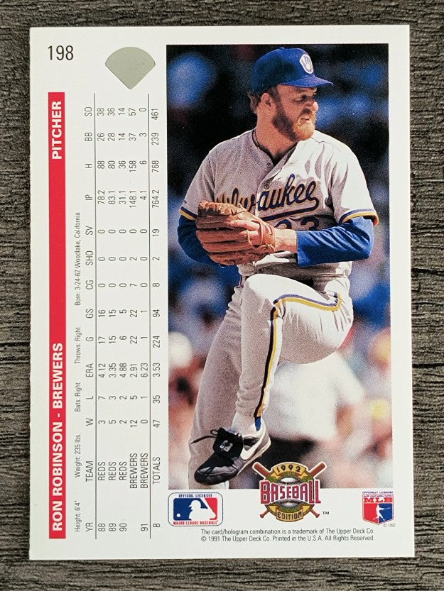 1992 Upper Deck #198 Ron Robinson