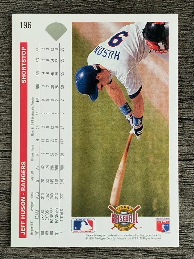 1992 Upper Deck #196 Jeff Huson