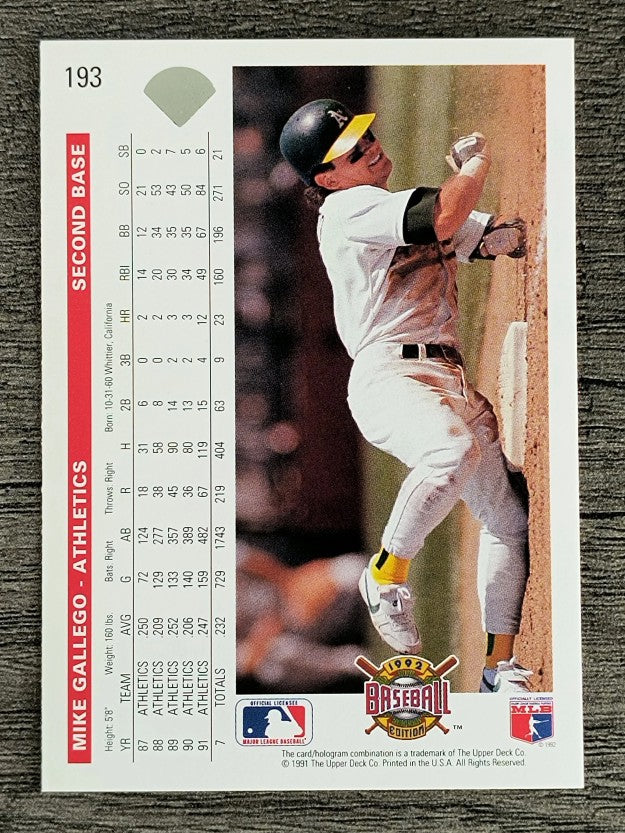 1992 Upper Deck #193 Mike Gallego