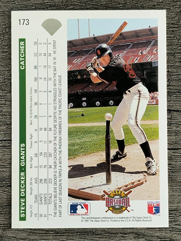 1992 Upper Deck #173 Steve Decker
