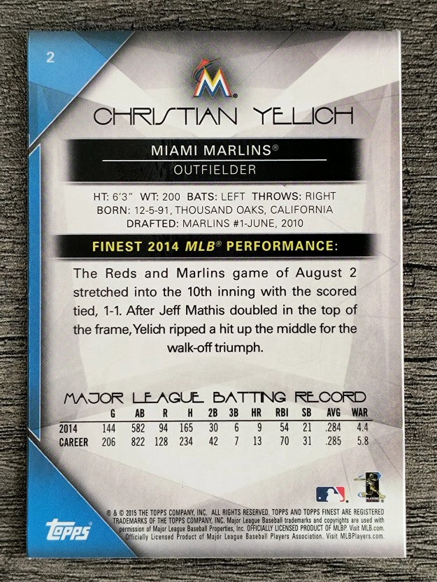 2015 Finest #2 Christian Yelich