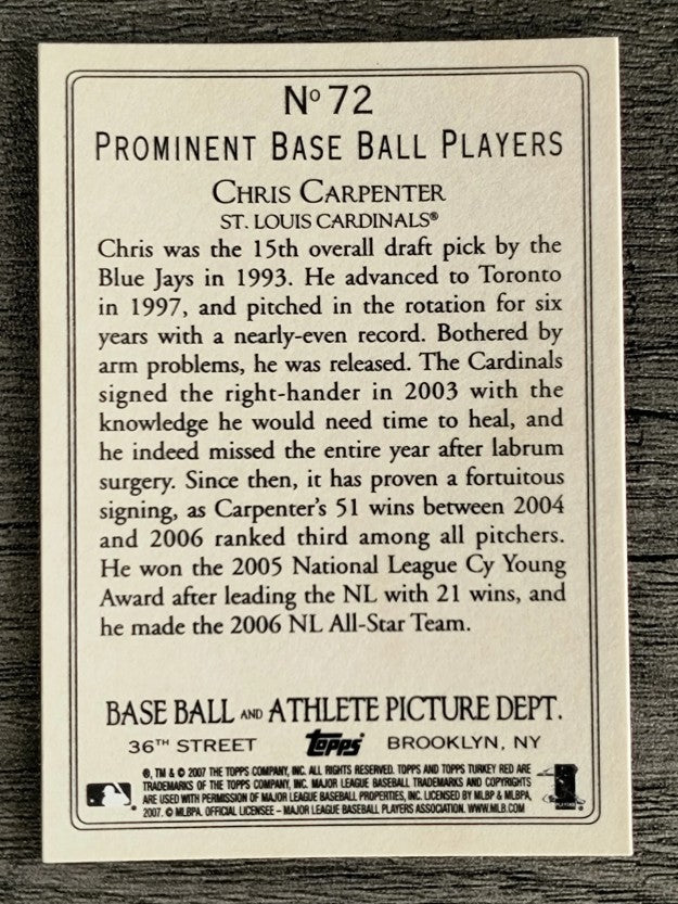 2007 Topps Turkey Red #72 Chris Carpenter