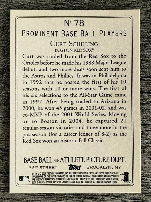 2007 Topps Turkey Red #78 Curt Schilling