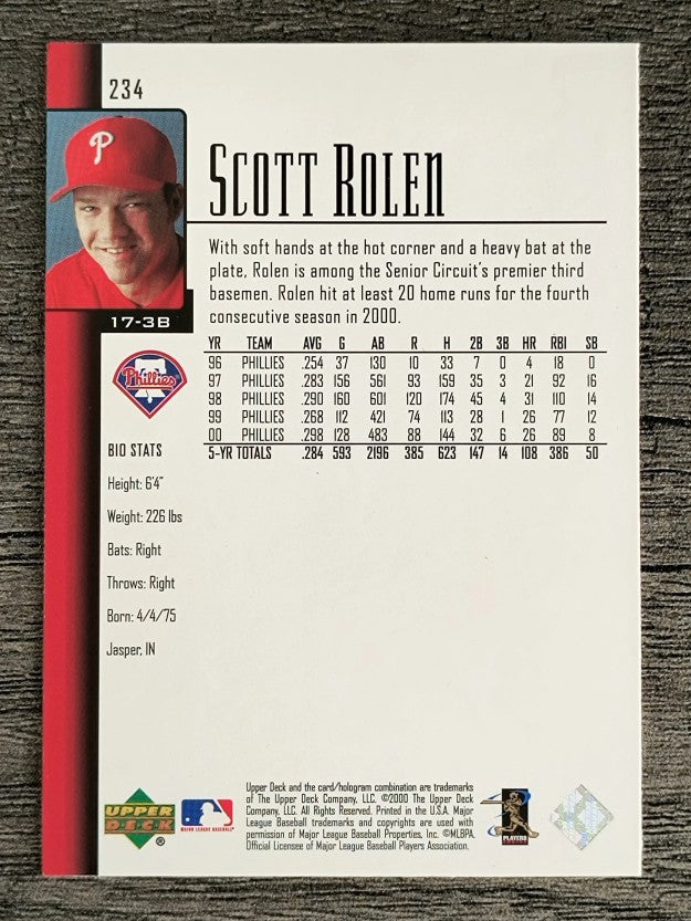 2001 Upper Deck #234 Scott Rolen