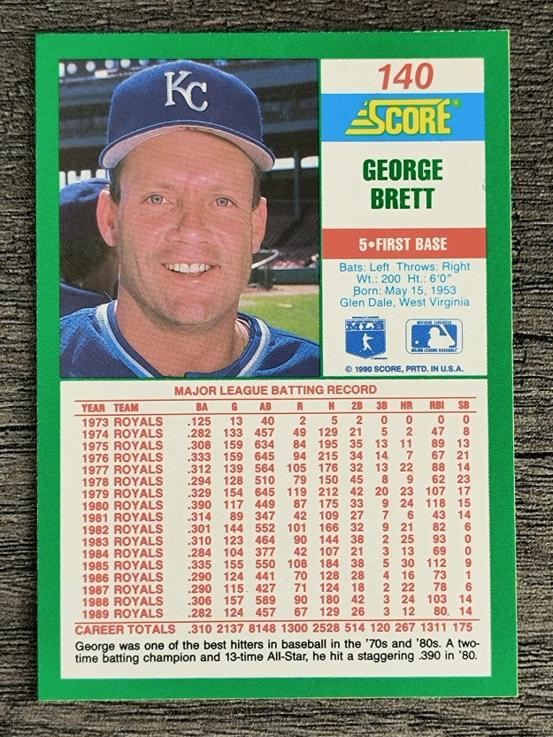 1990 Score #140 George Brett