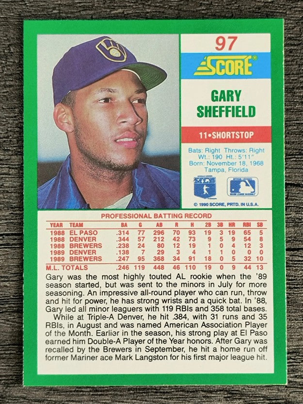 1990 Score #97 Gary Sheffield