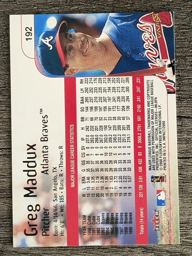 2000 Impact #192 Greg Maddux