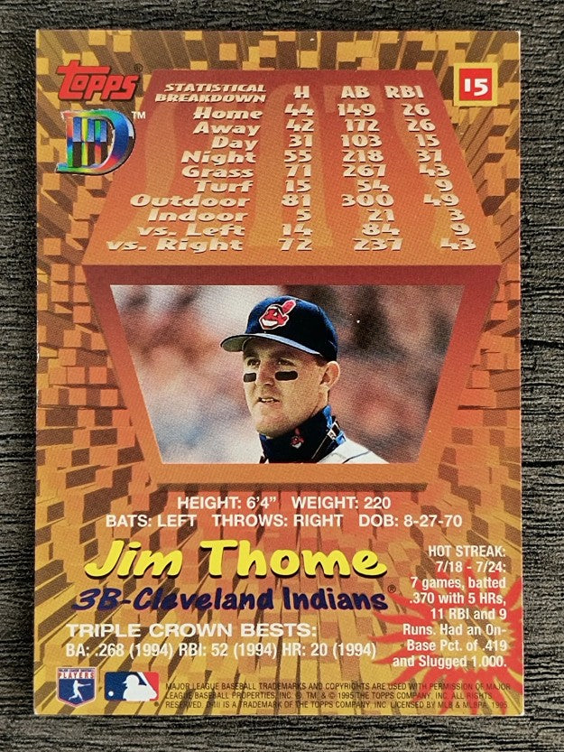 1995 Topps D3 #15 Jim Thome
