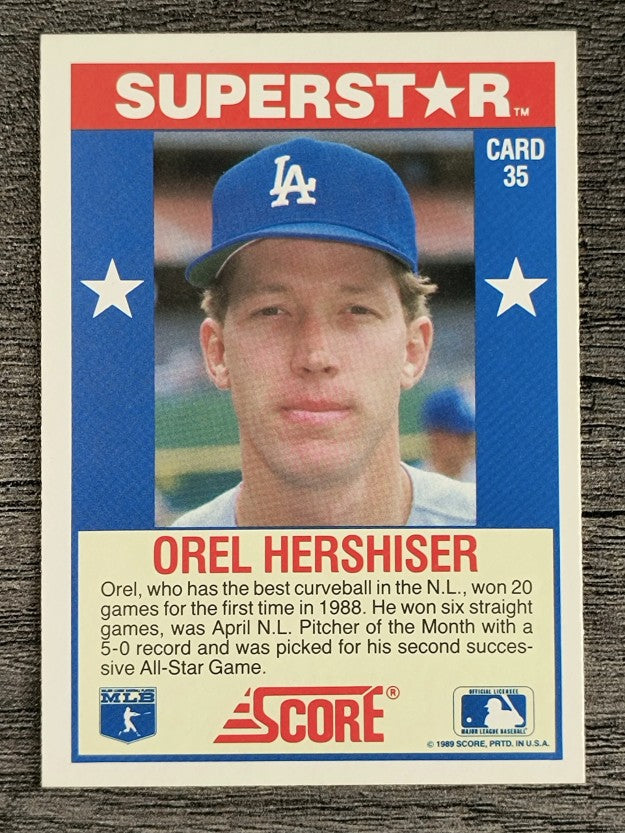 1989 Score Hottest 100 Stars #35 Orel Hershiser