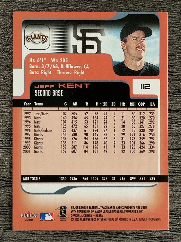 2002 Fleer Focus JE #112 Jeff Kent