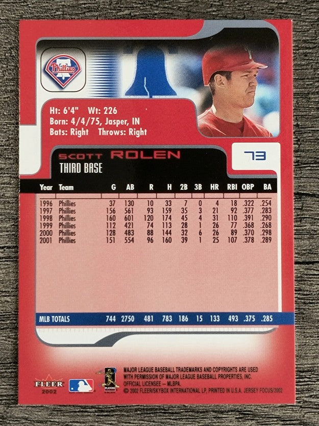 2002 Fleer Focus JE #73 Scott Rolen