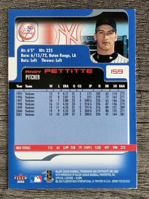 2002 Fleer Focus JE #159 Andy Pettitte