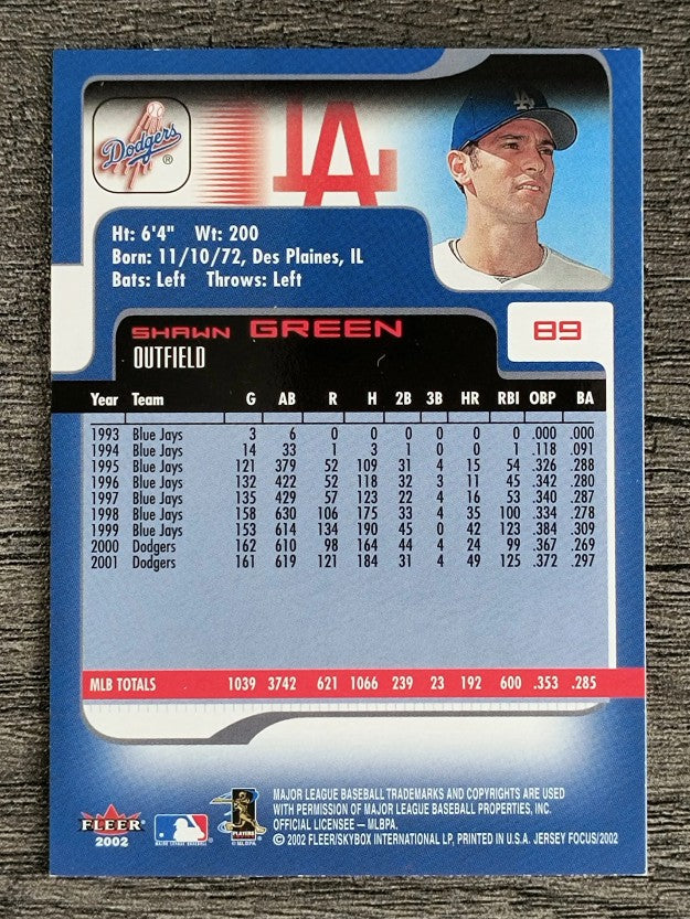 2002 Fleer Focus JE #89 Shawn Green