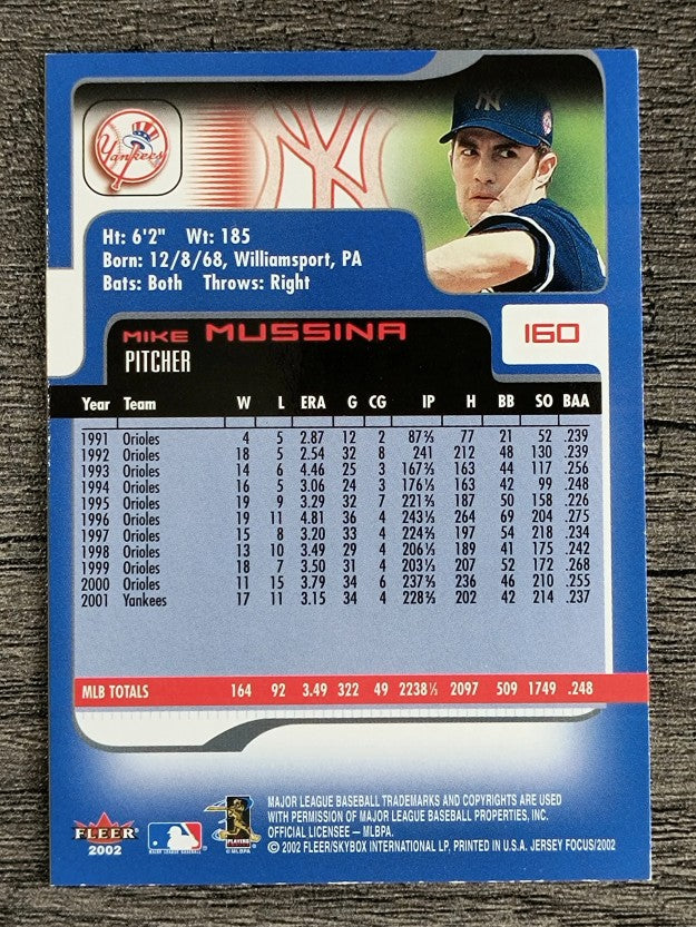 2002 Fleer Focus JE #160 Mike Mussina
