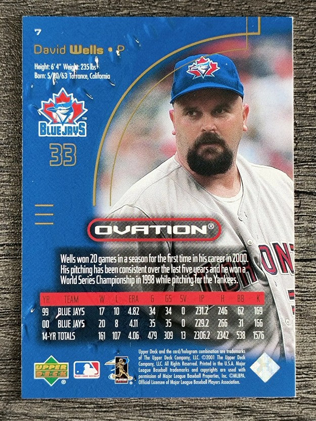 2001 Upper Deck Ovation #7 David Wells