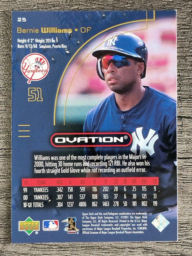 2001 Upper Deck Ovation #25 Bernie Williams
