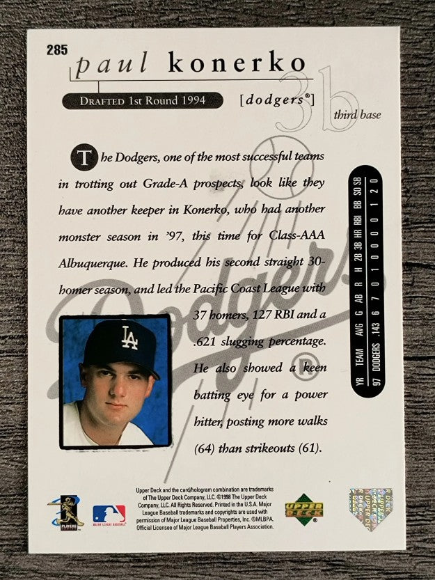 1998 Upper Deck #285 Paul Konerko