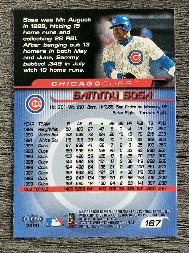 2000 Fleer Focus #167 Sammy Sosa