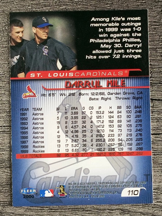 2000 Fleer Focus #110 Darryl Kile