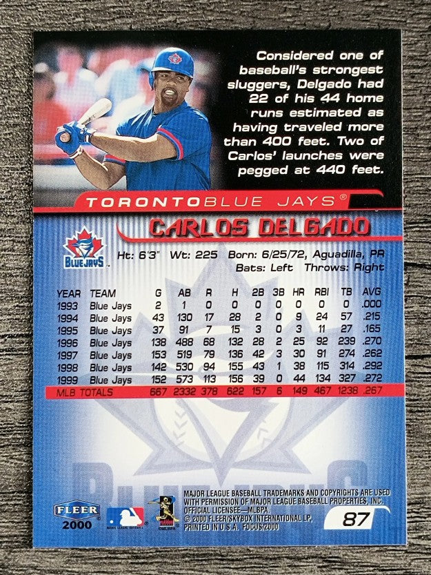 2000 Fleer Focus #87 Carlos Delgado