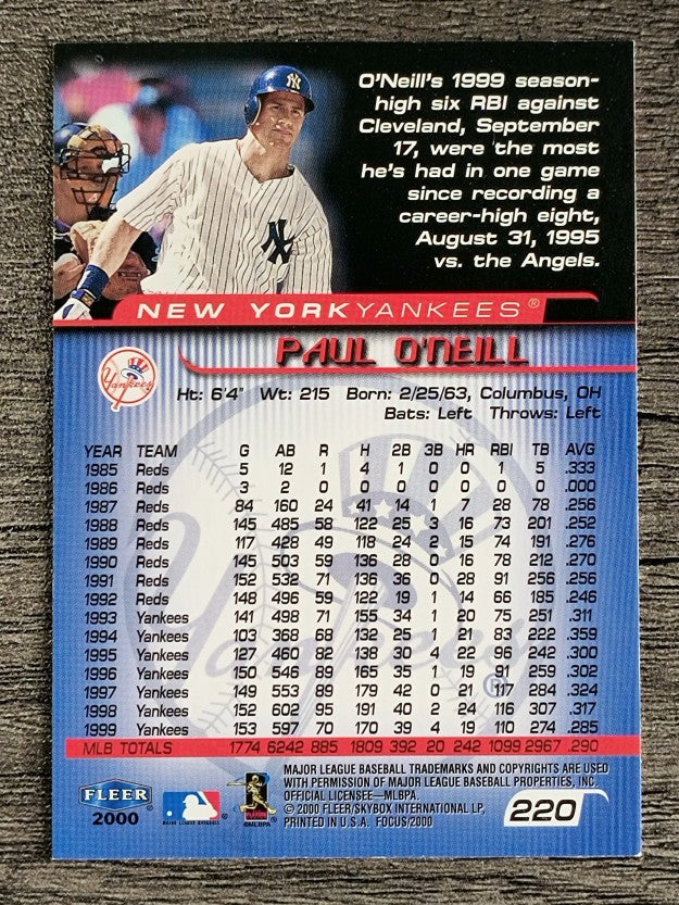 2000 Fleer Focus #220 Paul O'Neill