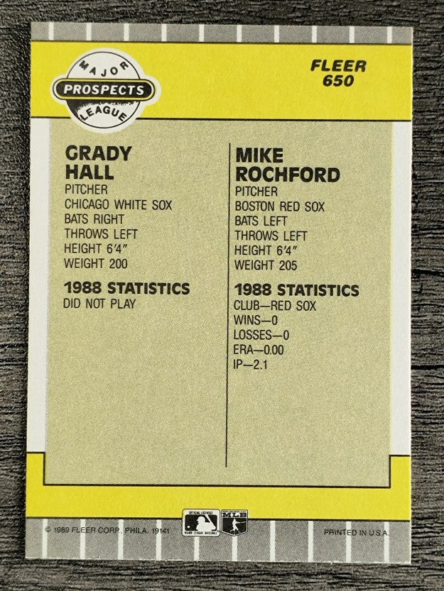 1989 Fleer #650 Grady Hall/Mike Rochford