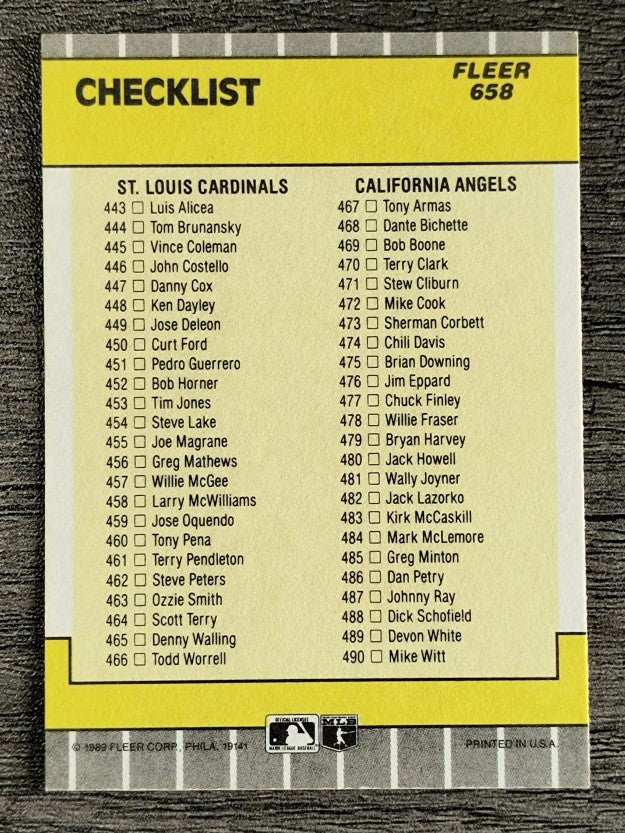 1989 Fleer #658 CL: Indians/Cubs/Cardinals/Angels