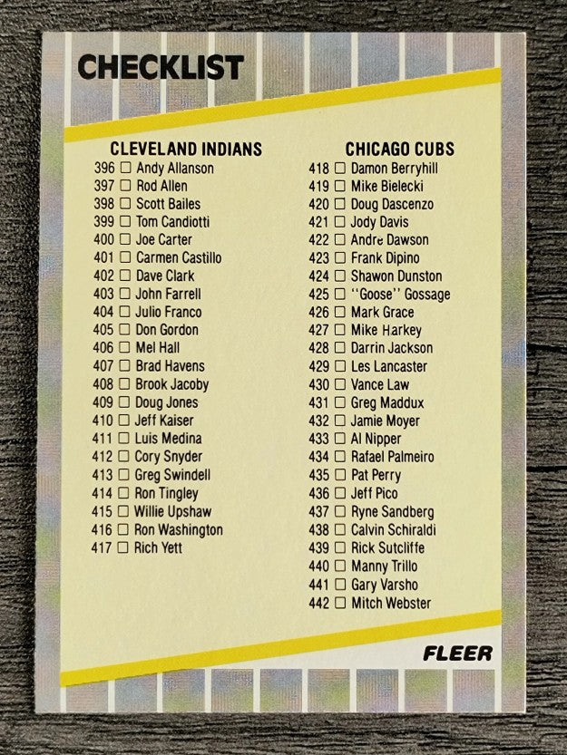 1989 Fleer #658 CL: Indians/Cubs/Cardinals/Angels