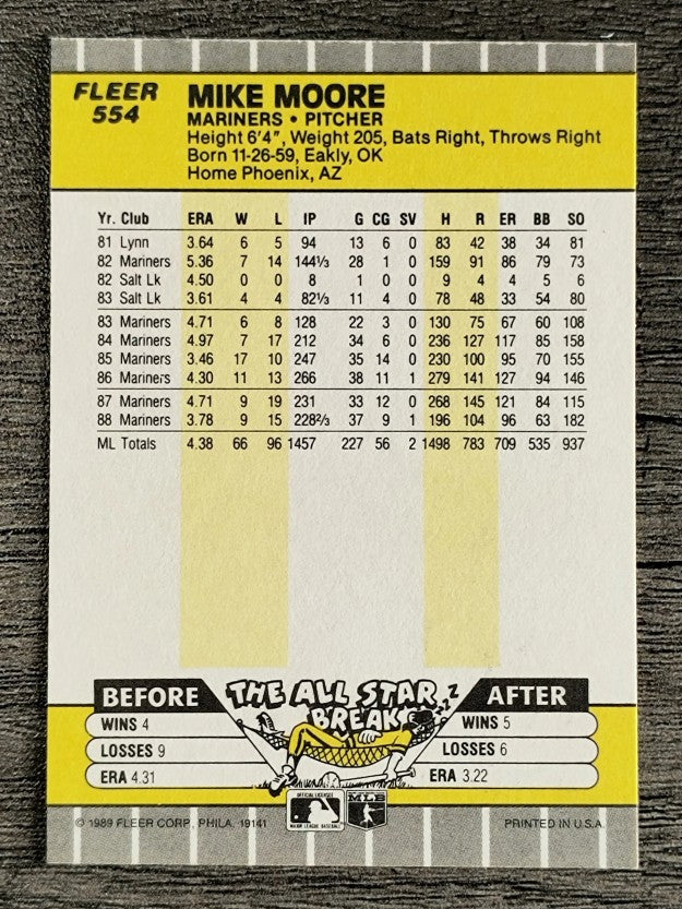 1989 Fleer #554 Mike Moore