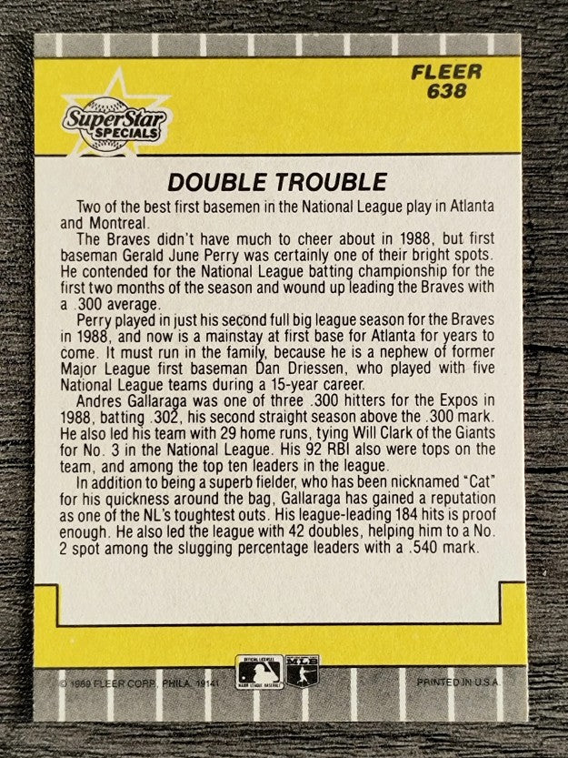 1989 Fleer #638 Andres Galarraga