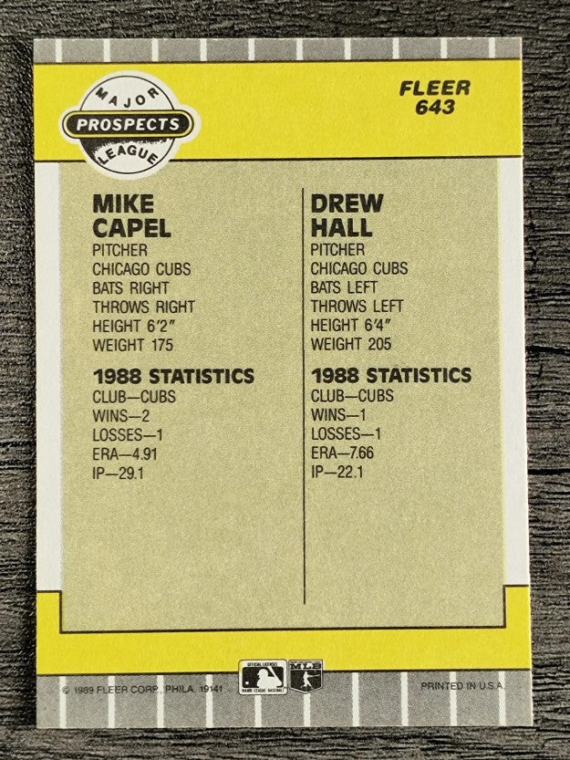1989 Fleer #643 Mike Capel/Drew Hall