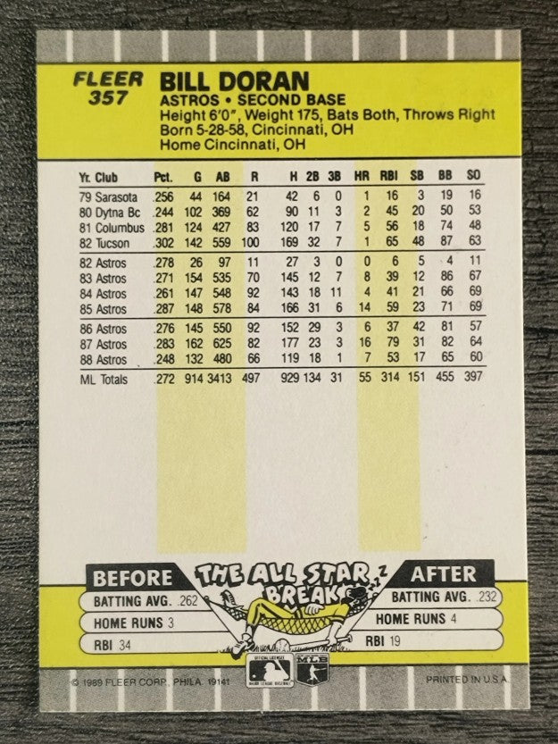 1989 Fleer #357 Bill Doran