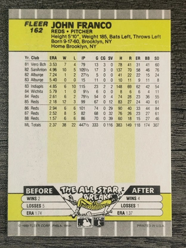 1989 Fleer #162 John Franco