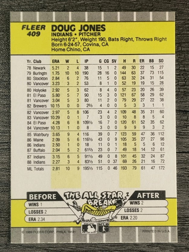1989 Fleer #409 Doug Jones