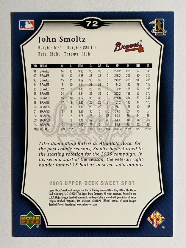 2005 Sweet Spot #72 John Smoltz