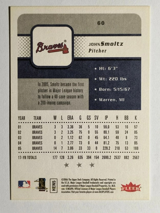 2006 Fleer #60 John Smoltz