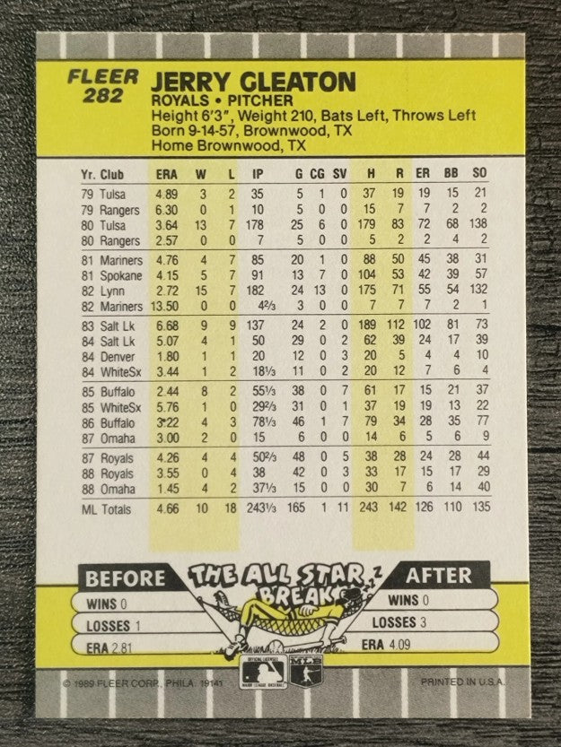1989 Fleer #282 Jerry Don Gleaton