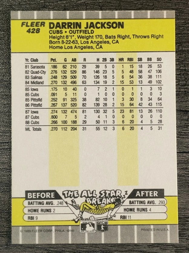 1989 Fleer #428 Darrin Jackson