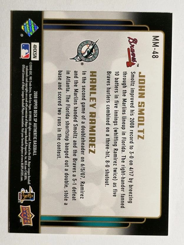 2008 SP Authentic Marquee Matchups #MM48 John Smoltz/Hanley Ramirez