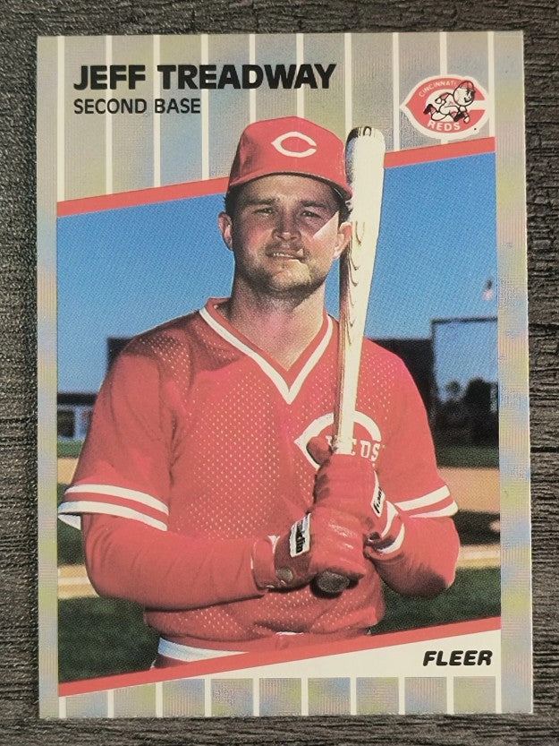 1989 Fleer #173B Jeff Treadway/No target on front