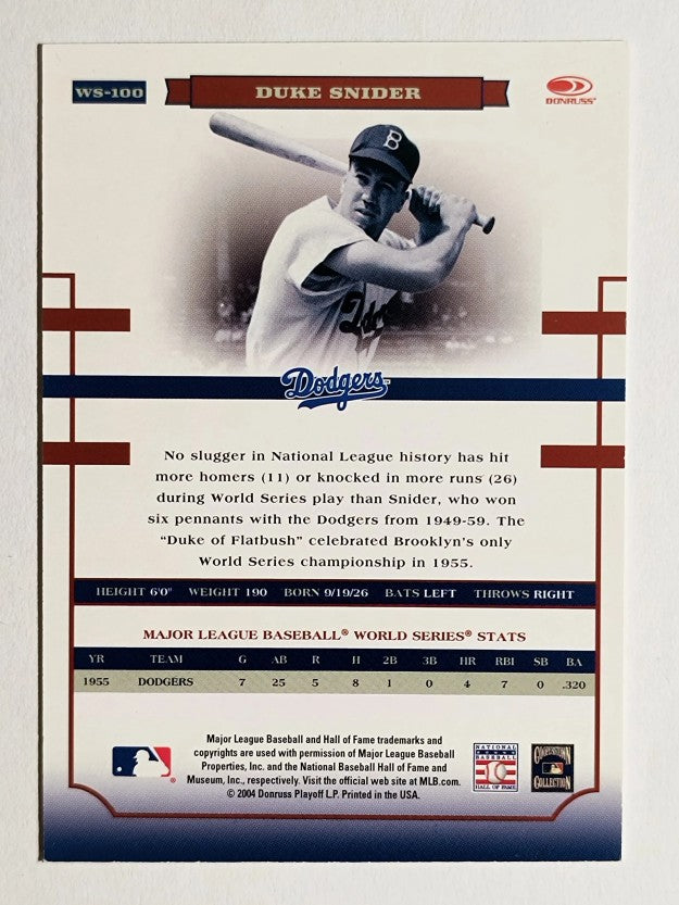2004 Donruss World Series Blue #100 Duke Snider