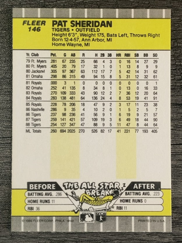 1989 Fleer #146 Pat Sheridan