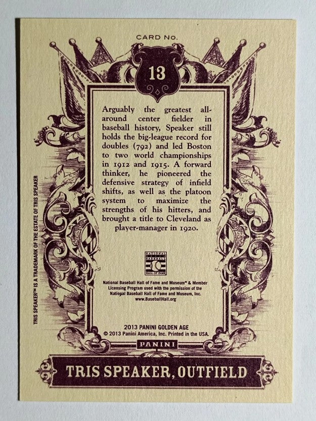 2013 Panini Golden Age #13 Tris Speaker