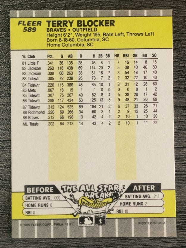 1989 Fleer #589 Terry Blocker