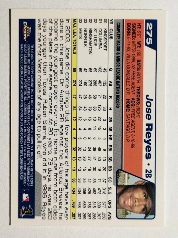 2004 Topps Chrome #275 Jose Reyes